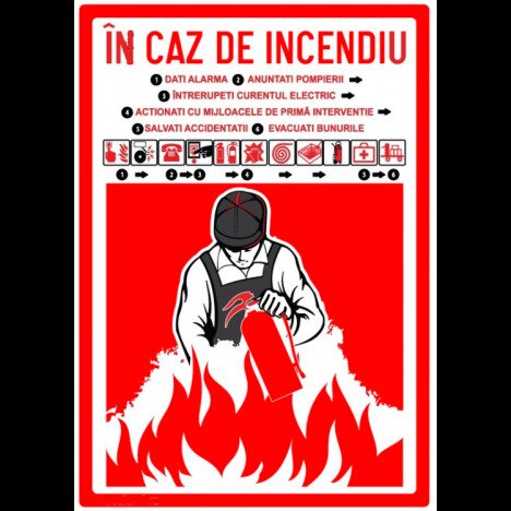 Semn pentru caz de incendiu si anuntarea pompieri